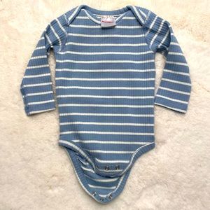 Hanna Andersson Striped Rib Cotton Long Sleeve Onesie 6-12 MONTH